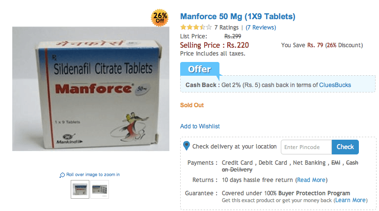 Manforce 50mg price
